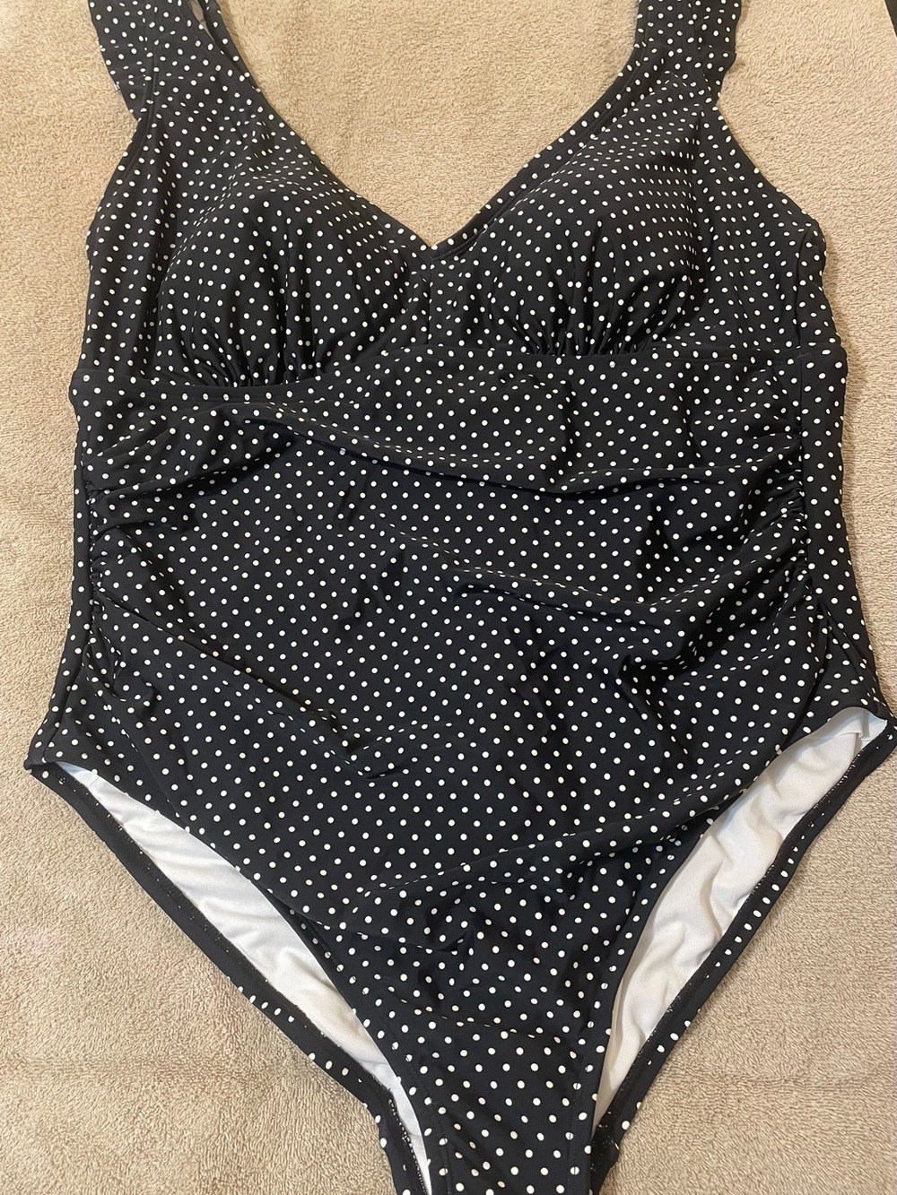Shade & Shore Black and White Polka Dot One-Piece